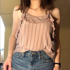 American Eagle pink striped shirt